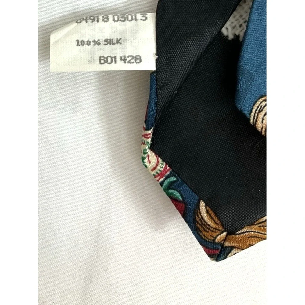 Vtg‎ 90s Tabasco Silk Tie Baroque Gold Scroll Novelty Necktie USA 57